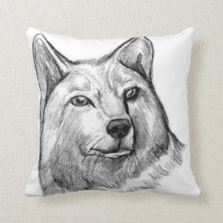Coussin d'art de loup