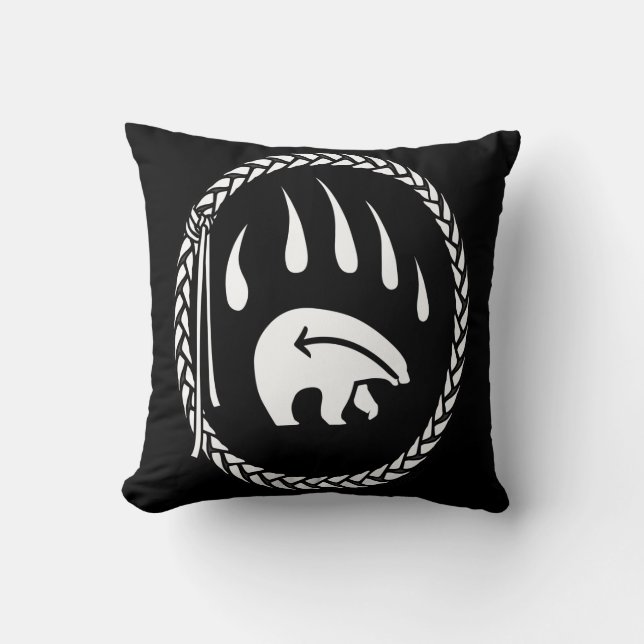 Coussin d'art de l'ours tribal Premières nations O (Recto)