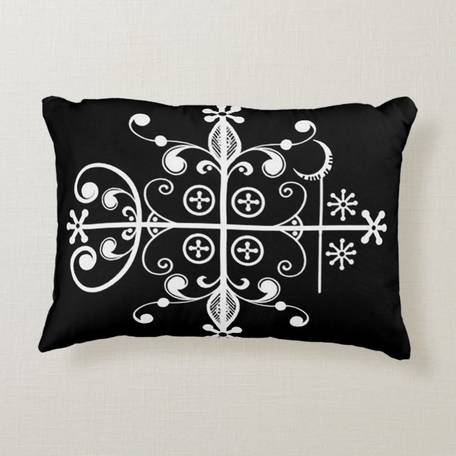 Coussin d'art de vaudou de Legba Veve de papa (Dos)