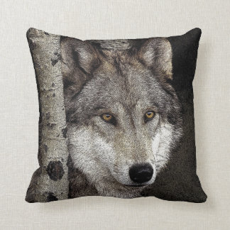 Coussin d'art d'encre de loup