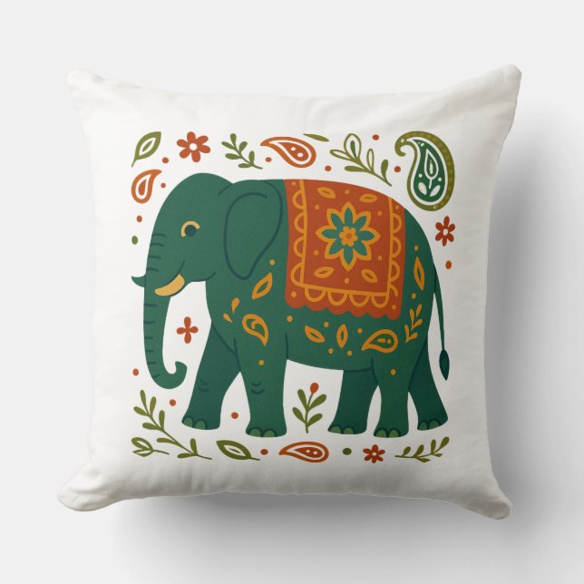 Coussin d'Art Eléphant Moderne (Recto)