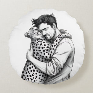 Coussin d'art monochrome représentant un lien entr