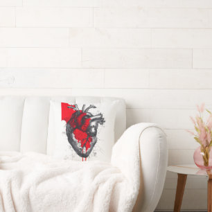 Coussin d'art Polka Trash de cœur anatomique