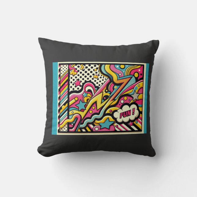 Coussin d'art pop amusant (Recto)