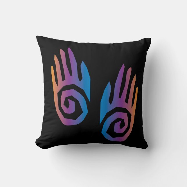Coussin d'art tribal. Décor à la maison des mains  (Recto)