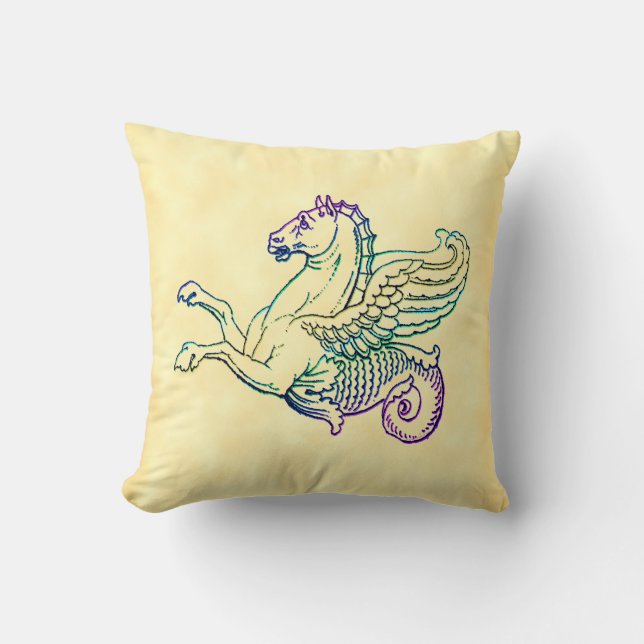 Coussin d'art Vintage Hippocampus (Recto)