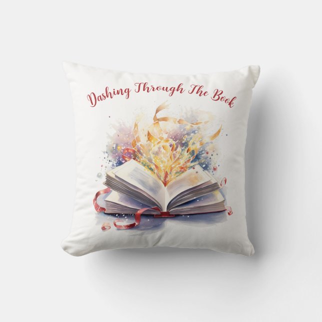 Coussin Dashing Through the Book (Recto)