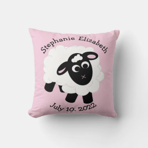 Coussin Date de naissance Cartoon mignon Mouton Jetez l'or
