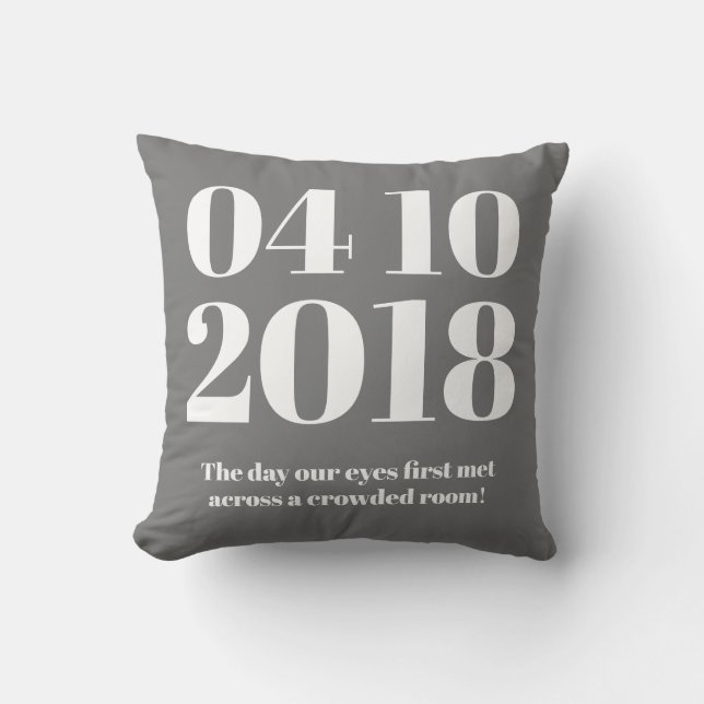 Coussin Date spéciale personnalisée moderne (Recto)