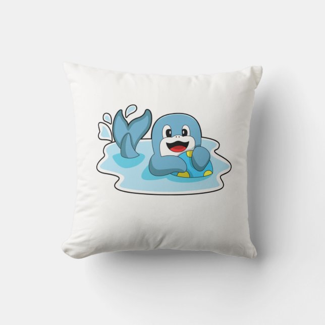 Coussin Dauphin avec water polo (Recto)