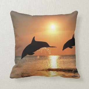 Coussin Dauphins du coucher du soleil
