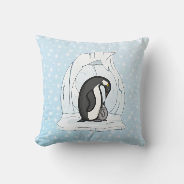 Coussin Davin et Annie l'oreiller à lancer des pingouins (Recto)