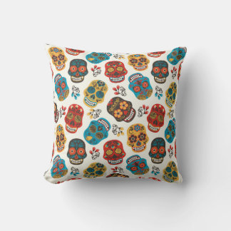 Coussin Day of Dead, un motif sans soudure.