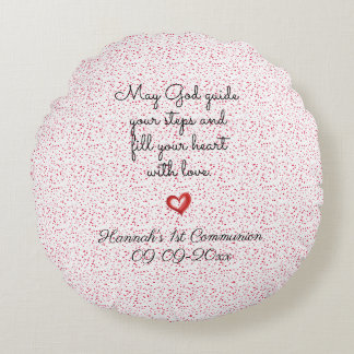 Coussin de 1ère communion avec nom, Coussin Rond