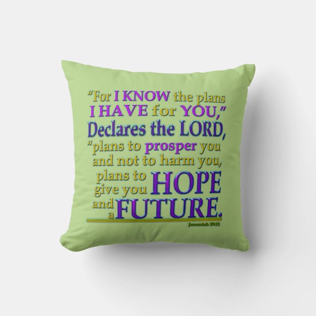Coussin de 29:11 de Jérémie (Recto)