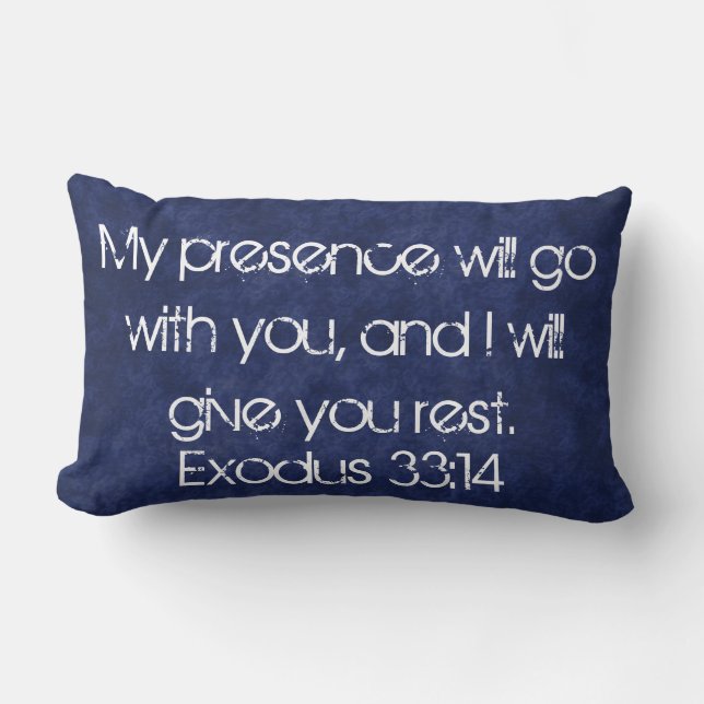 coussin de 33:14 d'exode de vers de bible (Recto)