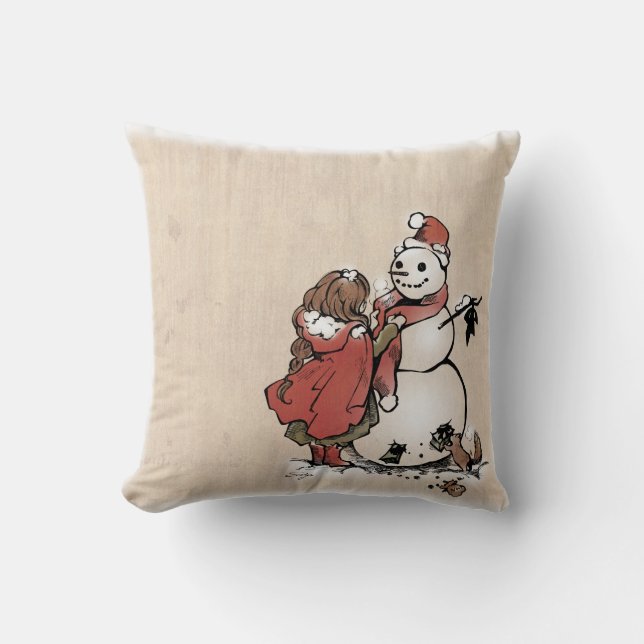 Coussin de "amis d'hiver" de SajuArtZen (Recto)