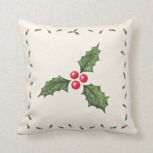 Coussin de baies de houx de Noël