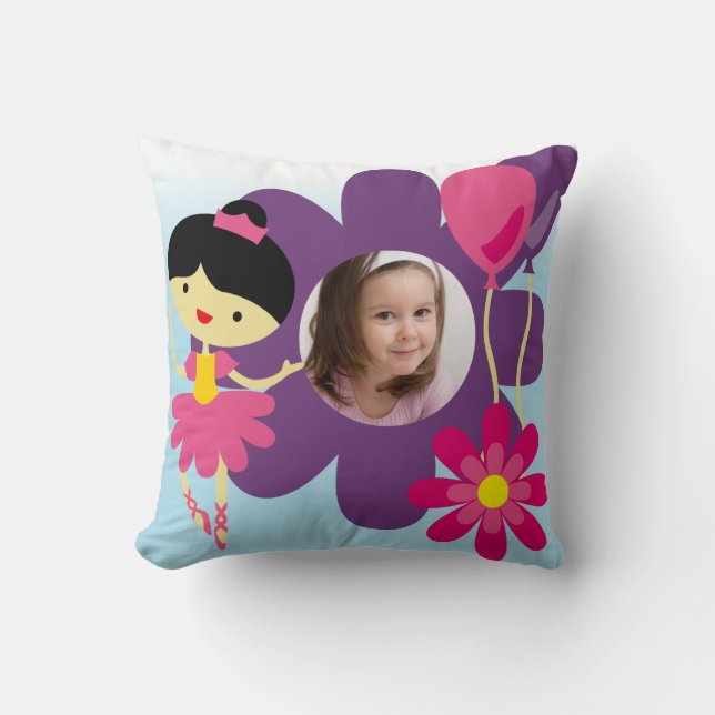 Coussin de Ballerina aux cheveux noirs (Recto)