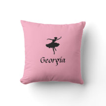 Coussin de ballet rose personnalisé