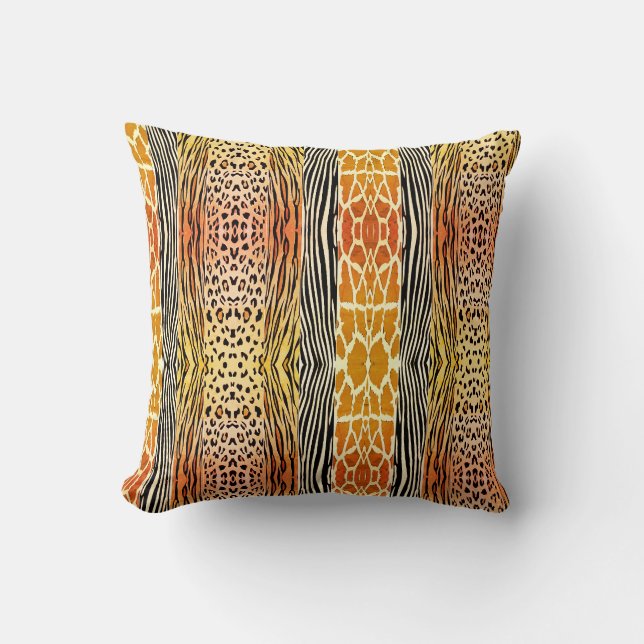 Coussin de bande Zèbre imprimé à l'aide d'un bossa (Recto)