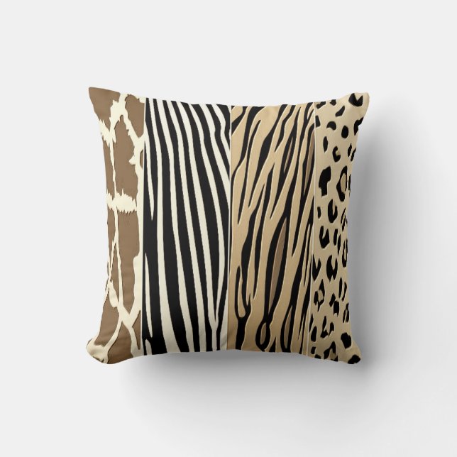 Coussin de bande zébrée estampillée sur un animal (Recto)