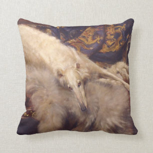 Coussin de barzoï de charme d'art déco