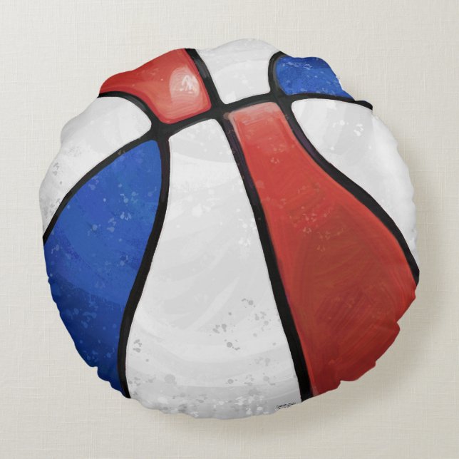 Coussin de basket-ball blanc rouge (Dos)