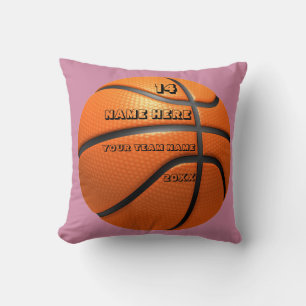 Coussin de basketball personnalisé avec nom du jou