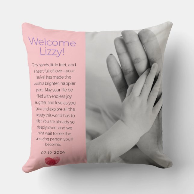 Coussin de bienvenue pour bébé (Verso)