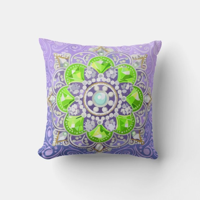Coussin de Boho Mandala réversible (Recto)