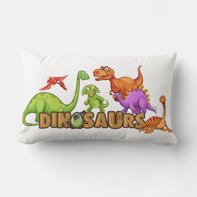 Coussin de bois d'enfant - Dinosaure coloré (Recto)