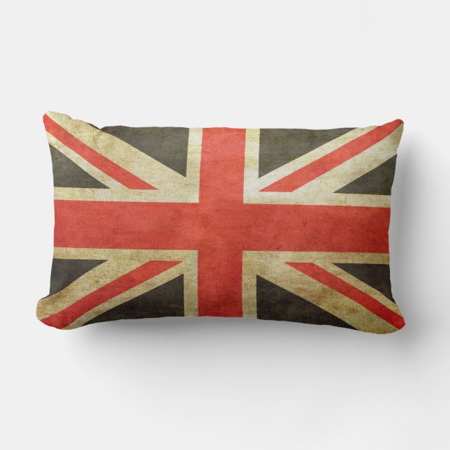 Coussin De Bois - Drapeau Vintage Du Royaume-Uni (Recto)