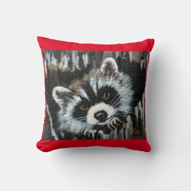 coussin de bug raccoon et lady (Recto)