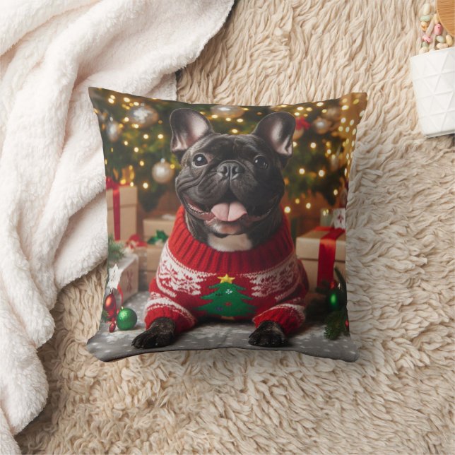 coussin de bulldog français de noël (Couverture)