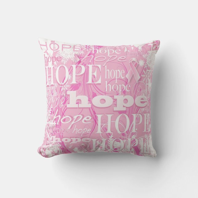Coussin de cancer du sein d'espoir de vacances (Recto)