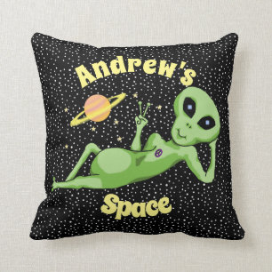 Coussin de carré d'alien de paix