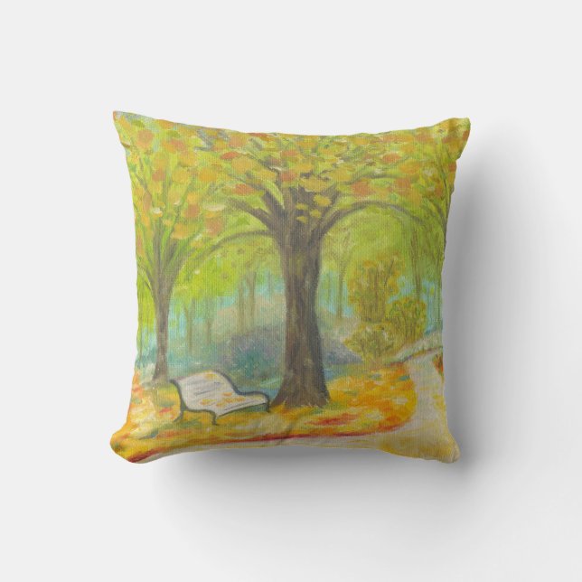 Coussin de carré de banc d'automne (Recto)