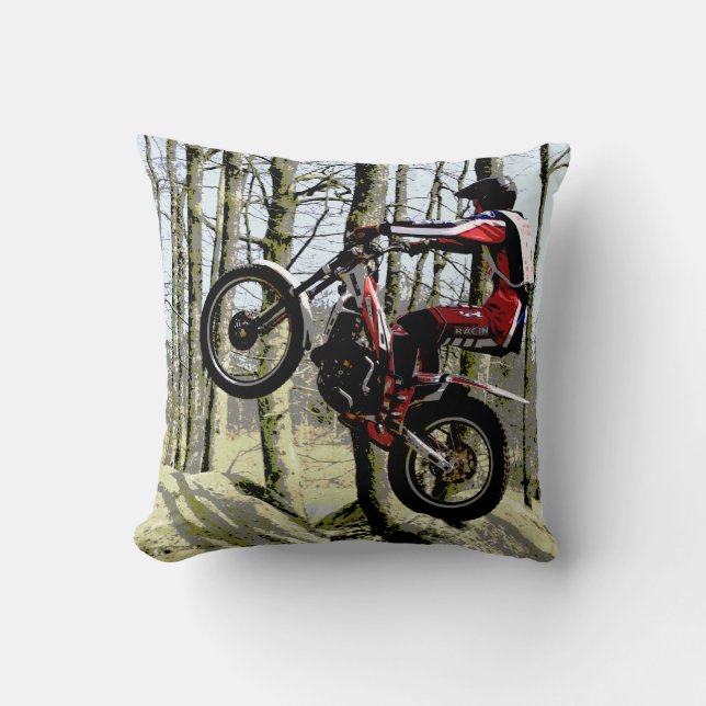 Coussin de carré de cavalier de procès de moto (Recto)