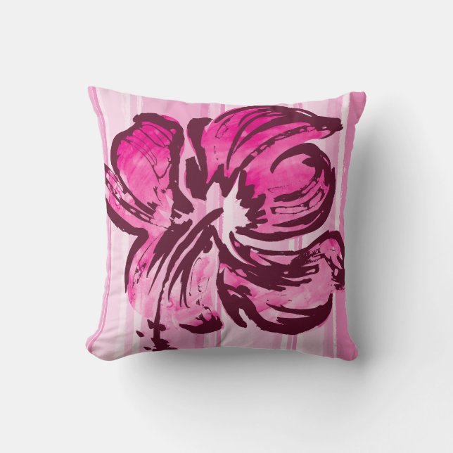 Coussin de carré de réversible de ketmie (Recto)