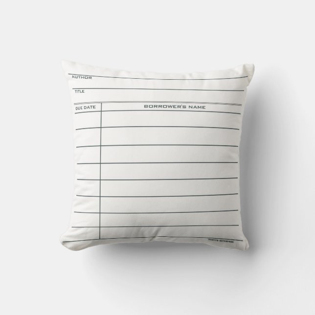 Coussin de carte de bibliothèque (Recto)