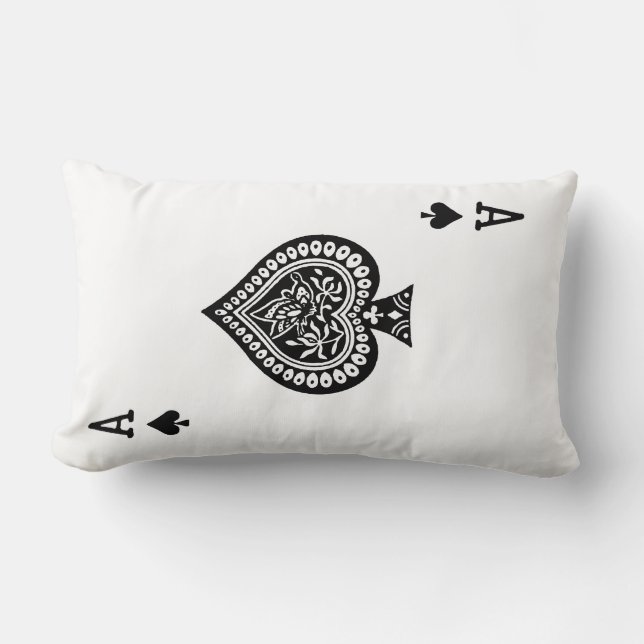 Coussin de carte de jeu d'as de pique (Recto)