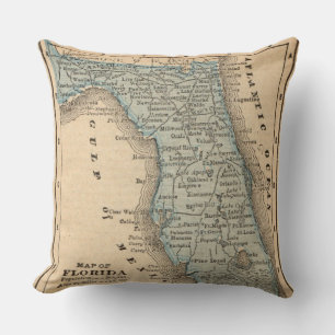Coussin de carte État vintage de Floride