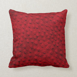 Coussin de céréales en cuir d'autruche rouge surdi