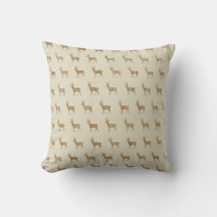 Coussin de cerfs rustiques en bois
