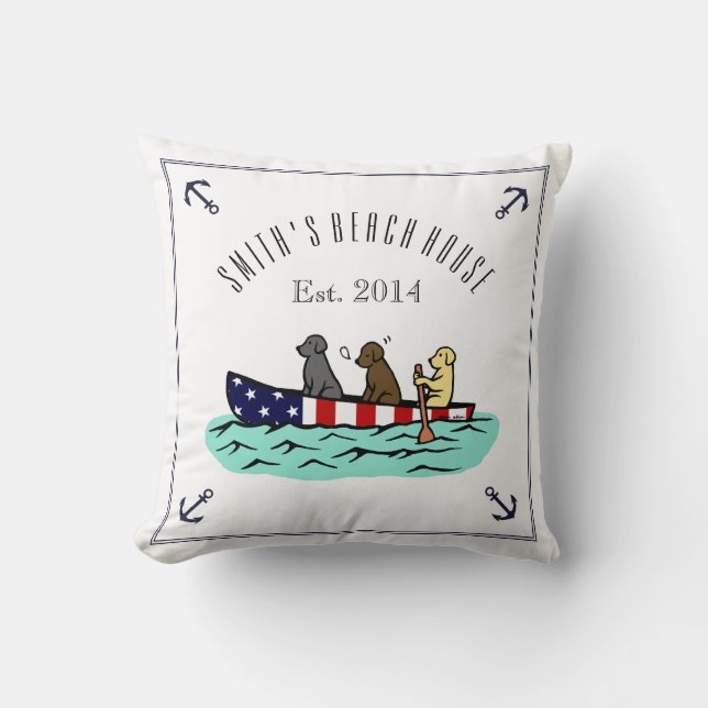 Coussin de Chambre de plage de Labrador de (Recto)