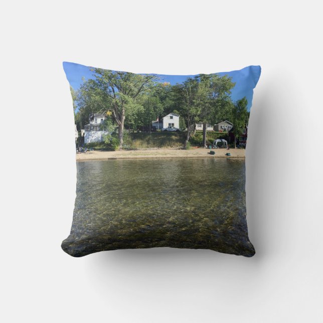 Coussin de Champlain de lac de camp et de bateau (Recto)