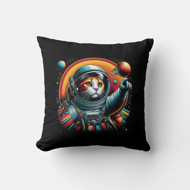 Coussin de chat espace mignon ! (Recto)