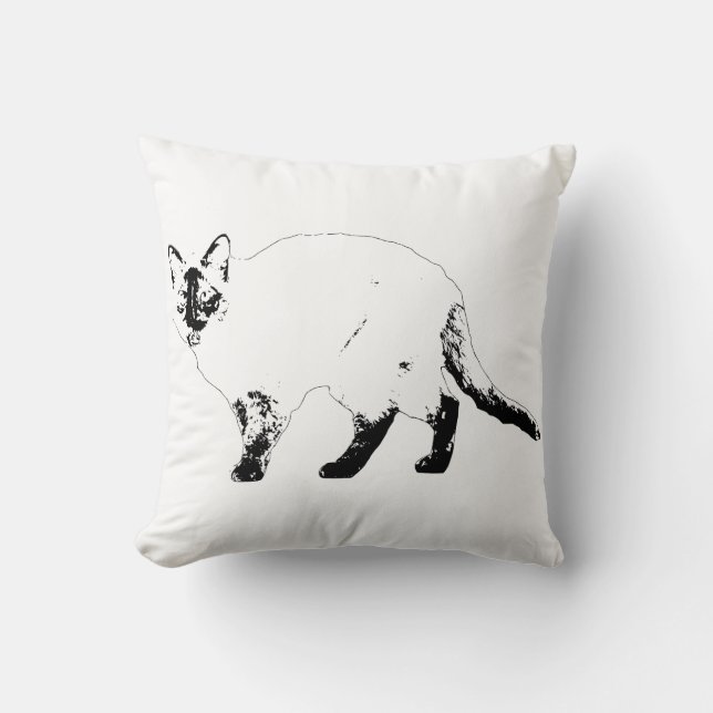  Coussin de chat graphique et confortable moderne (Recto)