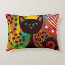 Coussin de chat noir